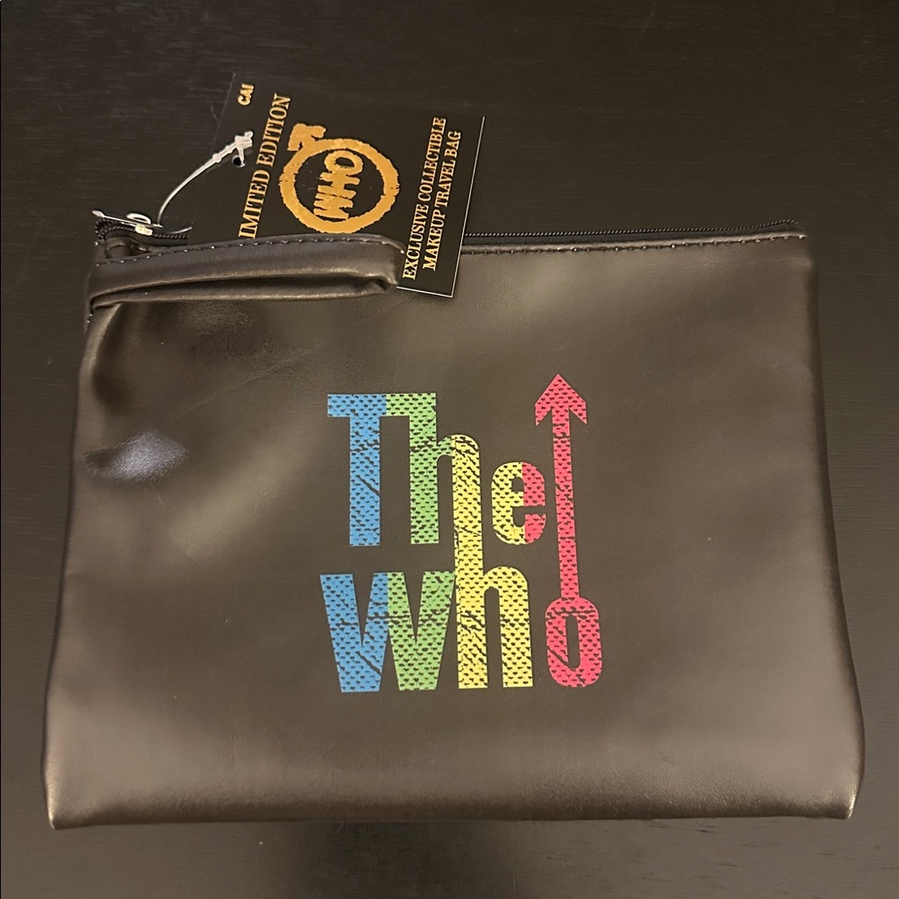 Limited Edition The WHO Black rainbow colored Make Up Travel Pouch